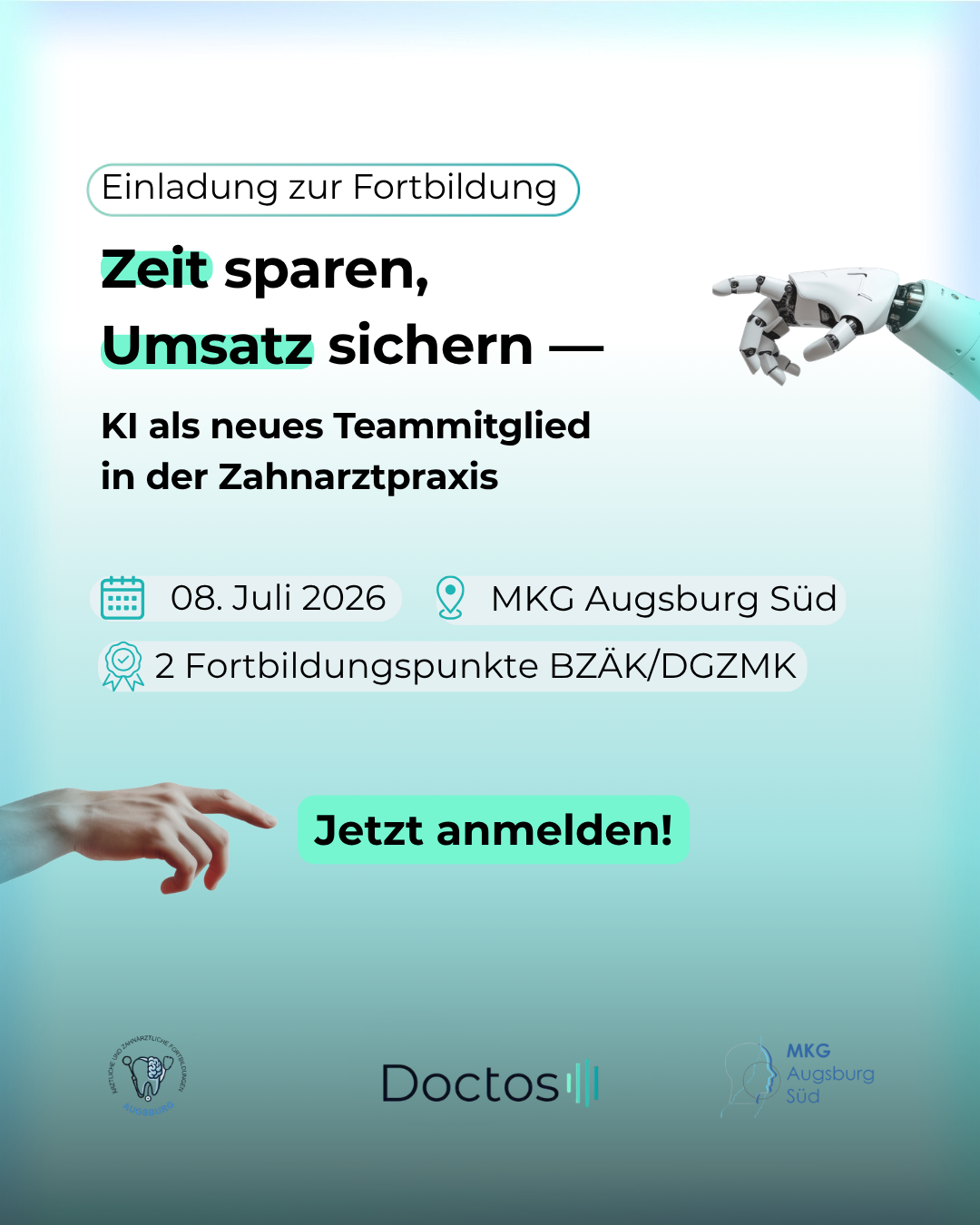 Einladung zur Fortbildung: KI als neues Teammitglied in der Zahnarztpraxis, MKG Augsburg Süd