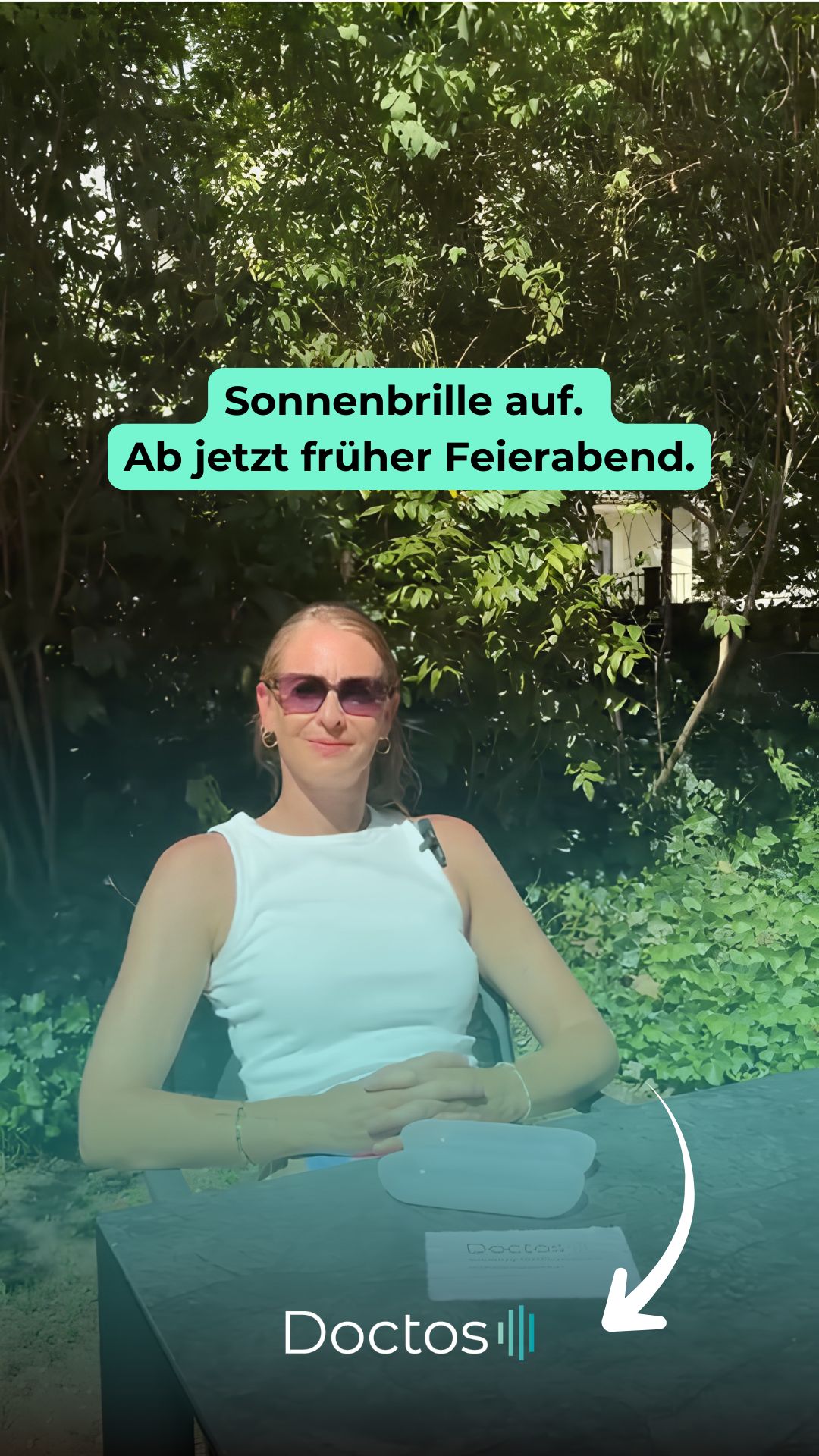 Sonnenbrille aufsetzen, Doku aufgeben — weil sie schon während der Behandlung entsteht, nicht danach…